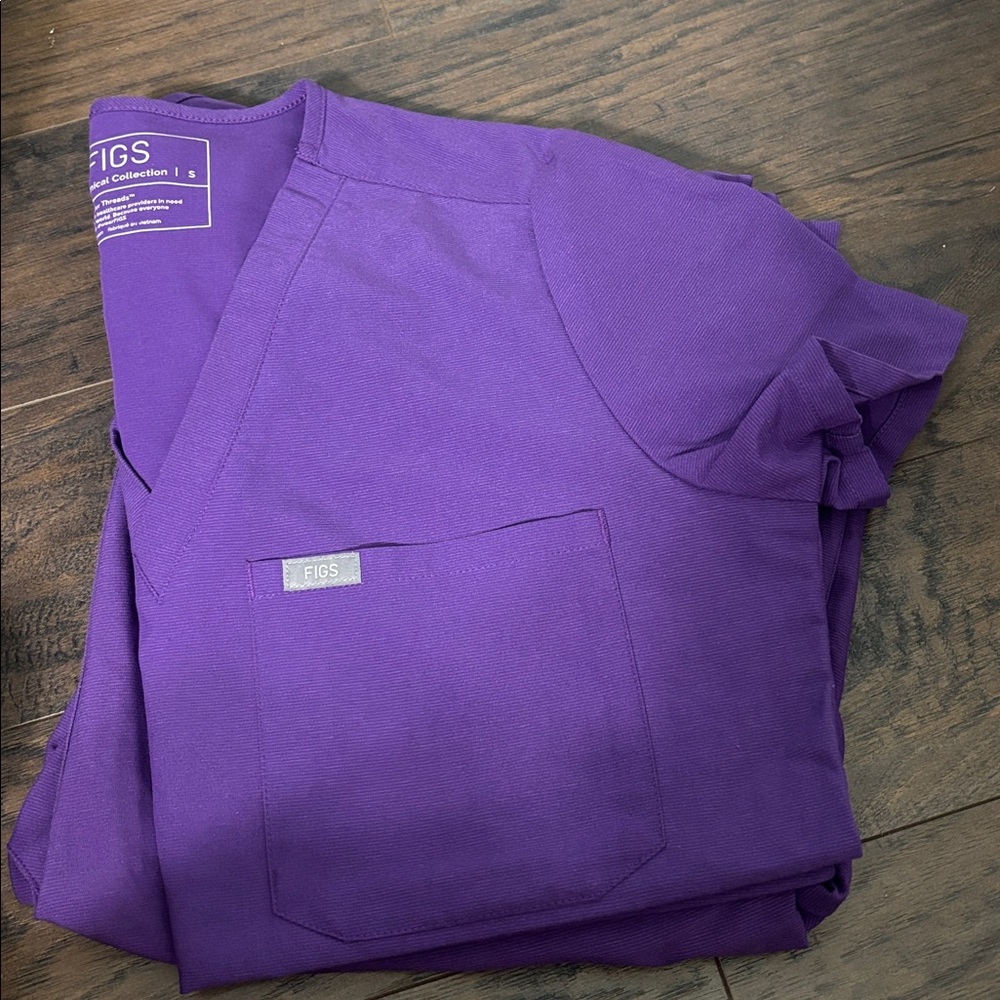 Figs Magic Purple Scrub Top & Bottoms